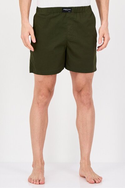 Kenneth Cole بوكسر رجالي بشعار ماركة، سهل الارتداء، زيتوني داكن