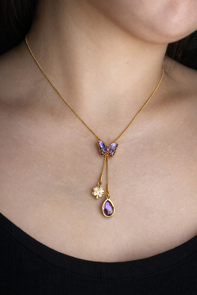 BERF JEWELLERY قلادة متدلية على شكل فراشة