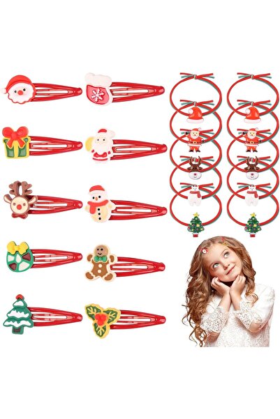 Hopton Children's Hair Clips, Set of 20 Children's Hair Accessories, Christmas
