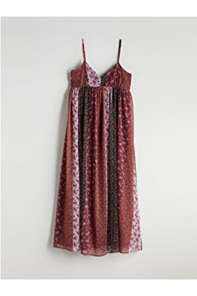 LC Waikiki MODANOVA SEZON Karışık V Yaka Çiçekli Şifon Elbise