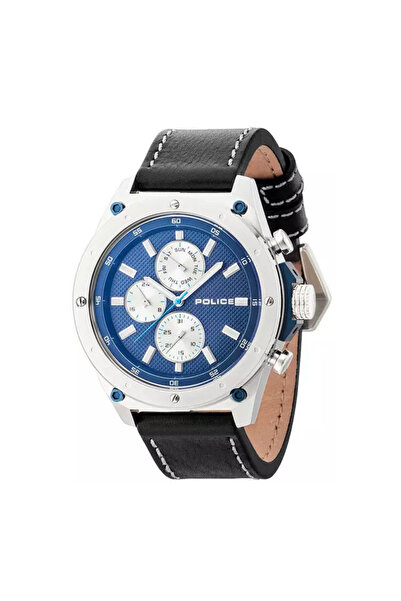 Police Men's Leather Strap Chronograph Wrist Watch