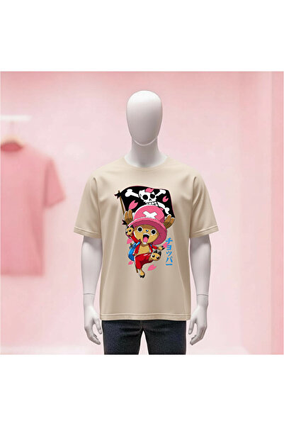 Vordevia Μπλουζάκι Unisex με στάμπα One Piece, με φαρδιά λαιμόκοψη και φαρδιά...