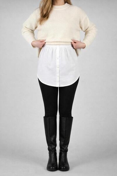 SEVA TEKSTİL Shirt Skirt White