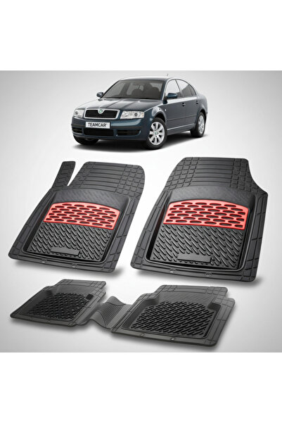 TEAMCAR Συμβατά πατάκια δαπέδου Skoda Superb I 2001-2008 | Κόκκινα