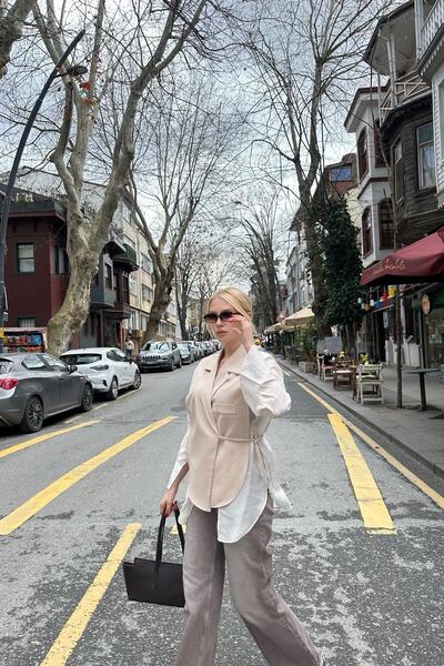 lizge giyim Chiffon Detail Jacket