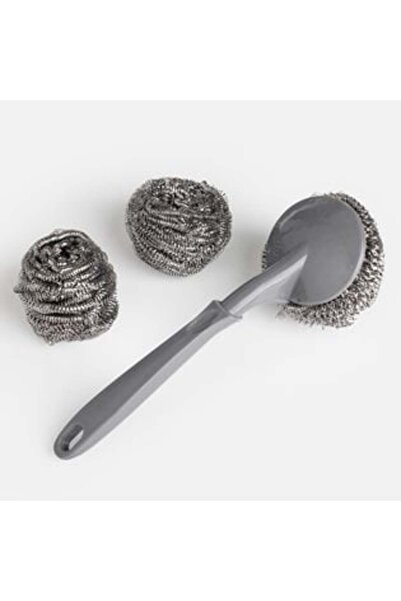 AVA Stainless Steel Wire Sponge Brush with 2 Refills, Rust and Corrosion Resi...