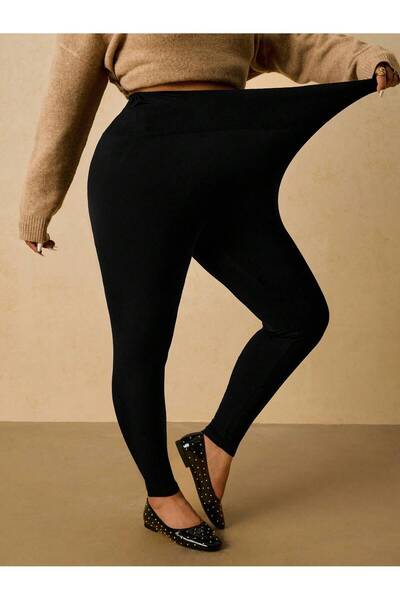 SPORTİVEA 5XL-8XL مقاس كبير جدًا، خصر مرتفع، يبرز انحناءات الجسم ليجنز أسود