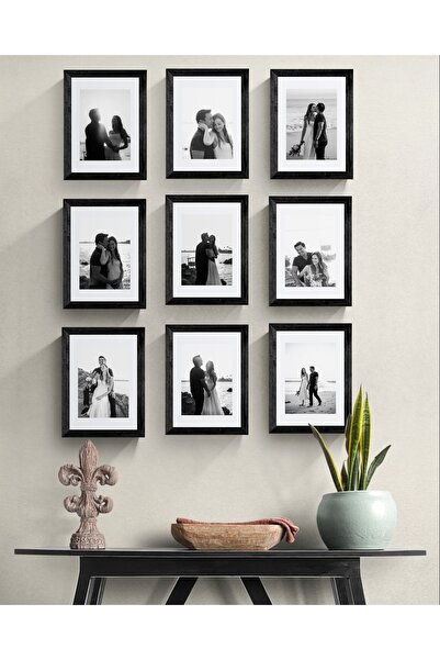 Store Dokuzlu 15x20 Kolaj Ahşap Fotoğraf Çerçevesi Ev Dekorasyonu Duvar Tablo...
