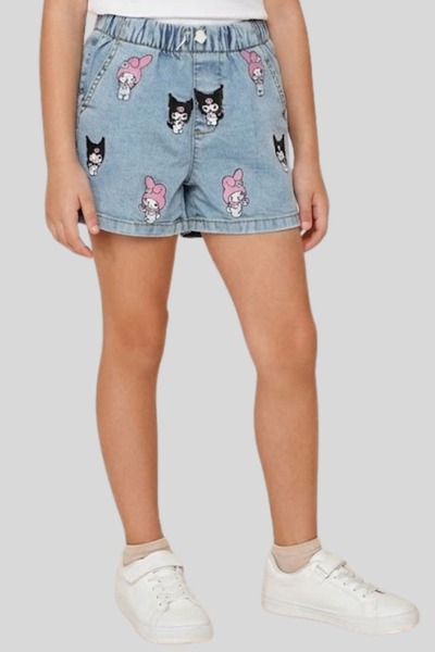 ww waka waka kids store Melody Character Printed Elastic Waist Denim Girls' S...