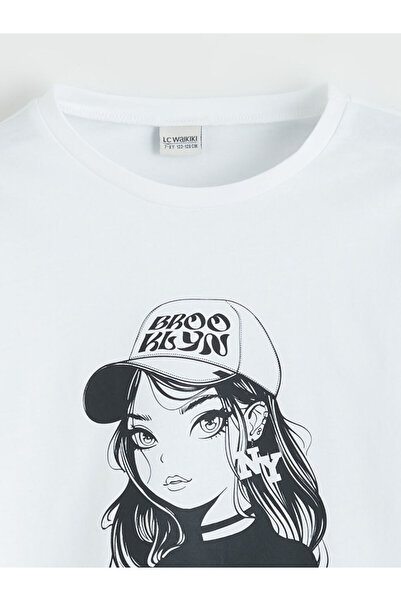 LC Waikiki Crew Neck Printed Girl's T-Shirt