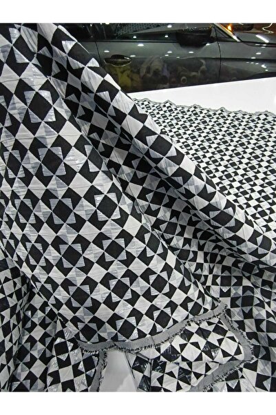 GrandTekstil En 140 cm Black - White Geometric Pattern Dress, Tunic, Jacket F...