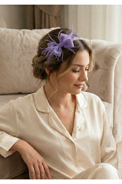 SavBrand Μωβ φούντα με φτερά και φιόγκο, κορώνα εγκυμοσύνης – Κομψή κορώνα γέ...