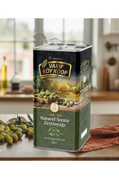 bizim vakıf köy koop 5 Lt Tnk Öze Harman Soğuk Sıkım Natürel Sızma Zeytinyağ ...