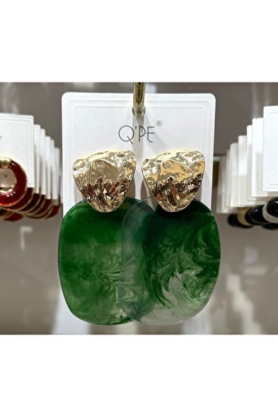 GLOW ACCESSORIES BAE Qpe Stainless Steel Gold Detail Acrylic Vip Earrings