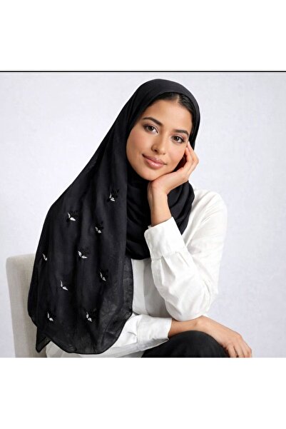 Veil Designer Two-layered, material-based, embroidered on both sides, Japanes...