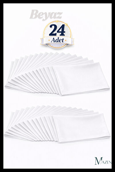 MAZEN 24 bucăți eșarfe din șifon de culoare albă 45x45 cm