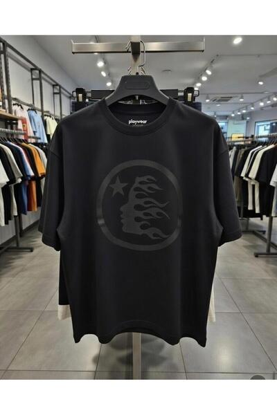 playwear Tricou cu decolteu rotund, 100% bumbac, cu imprimeu Star Flame, croi...