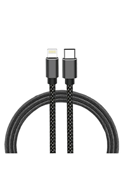 Microdigit Type-C To Lightning Fast Charging Nylon Braided Cable 2M - DCPD237i