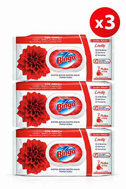 Bingo Șervețele umede extra mari, multifunctionale, de curățare 3X 96buc