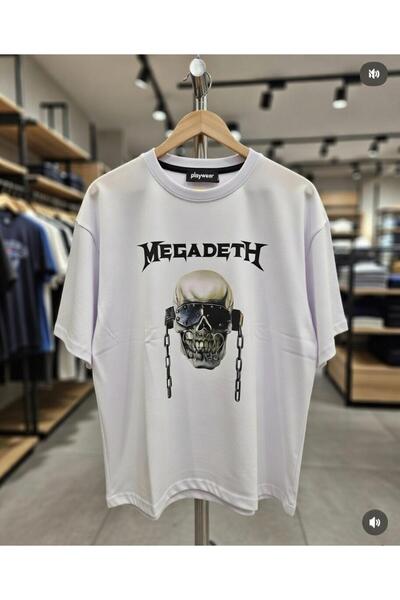 playwear Tricou Megadeth Skull Chain, imprimat, 100% bumbac, cu croială norma...