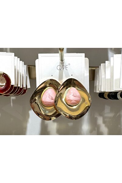 GLOW ACCESSORIES BAE أقراط Qpe Vip Gold Plate Middle مرصّع بالأحجار Premium