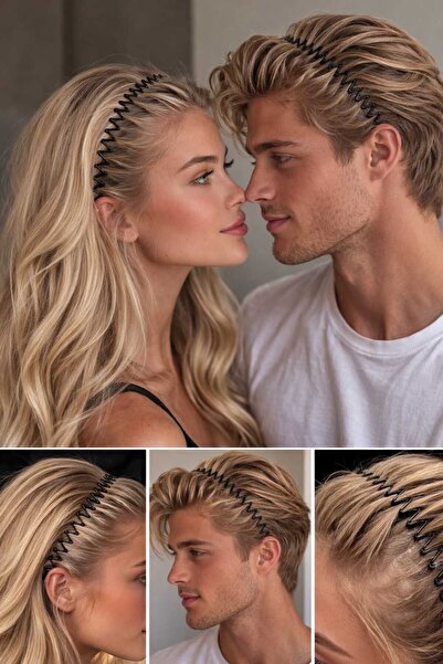 invictus design Unisex Akordiyon Sporcu Esnek Taraklı Taç Saç Tokası Saç Band...