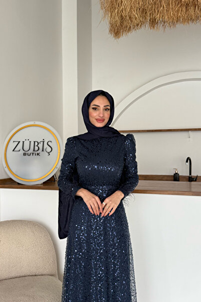 ZENKA GİYİM Lora Pul Payetli Tesettür Abiye
