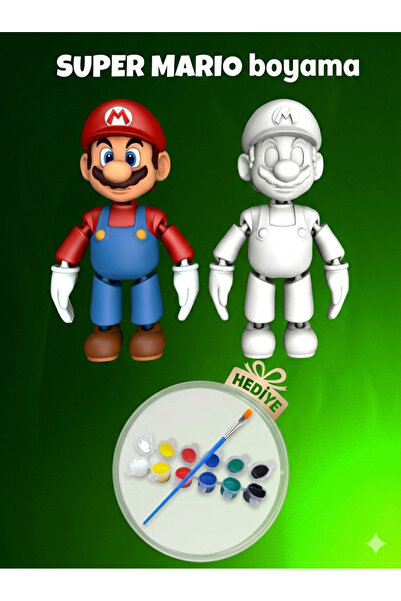 Goplast Premium Süper Mario Fleksi Boyama Oyuncak Figür Hareketli Çocuk Kişis...