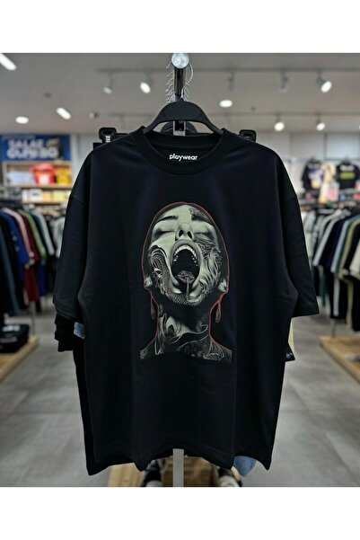 playwear Μπλουζάκι με στάμπα και σχέδιο τατουάζ, 100% βαμβάκι, κανονική εφαρμ...