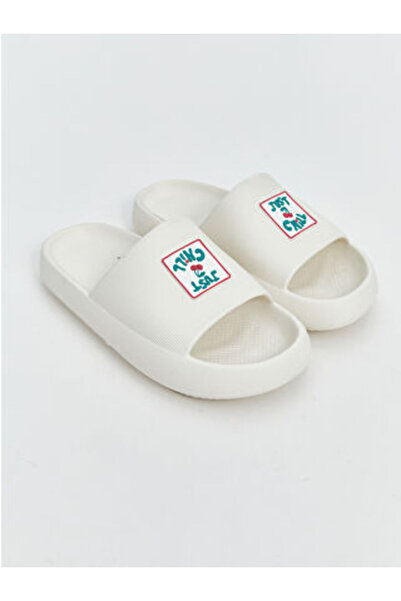 LC Waikiki Modanova Sezon White Single Strap Printed Women's Slipper