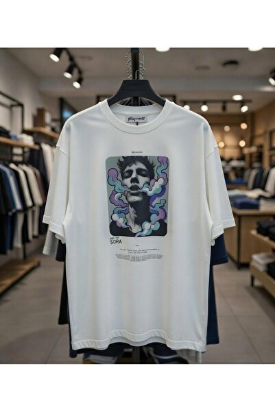 playwear Μπλουζάκι Sora με στάμπα καπνού, 100% βαμβάκι, κανονική εφαρμογή, με...