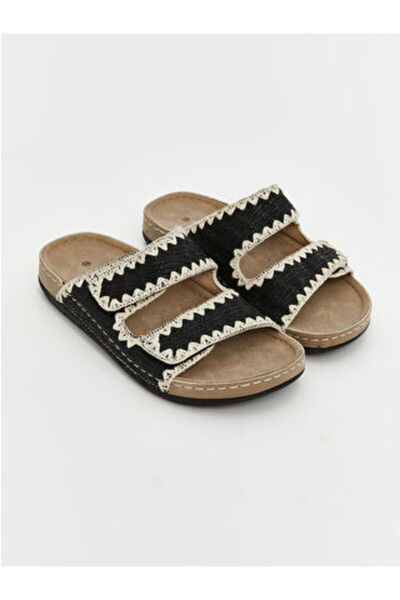 LC Waikiki Modanova Sezon Black Velcro Double Strap Women's Slipper