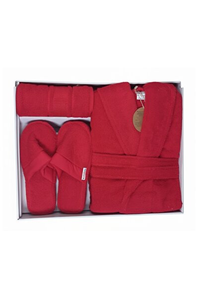 Özdilek Colourist Red Bathrobe Set Original Product
