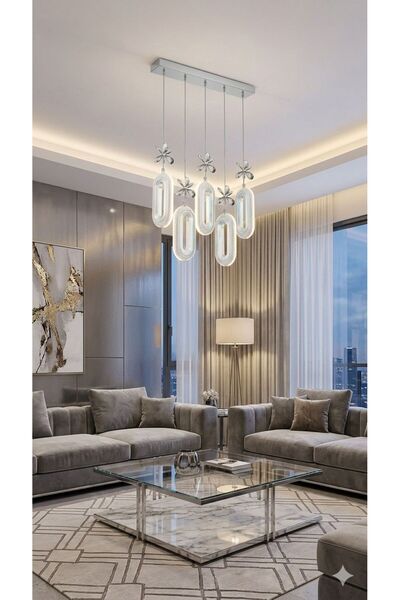 IŞILTI POWER 5'Lİ YEMEK MASASI LEDLİ SARKIT AVİZE