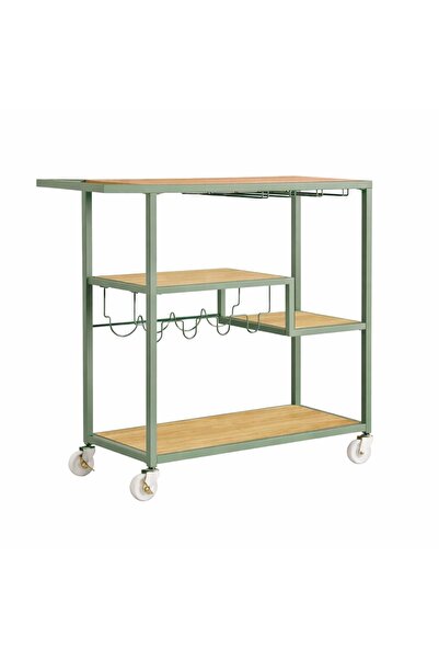 df doffo.com.tr creative furniture designs Yeşil Metal Şaraplık Servis Arabas...