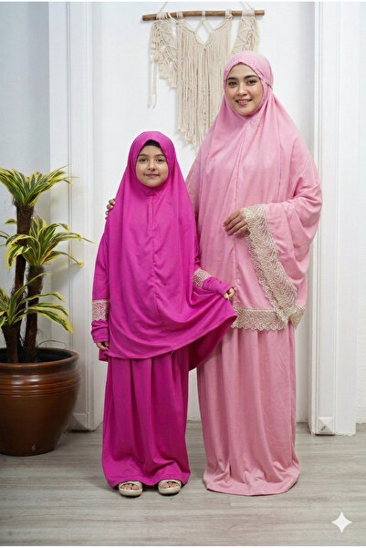 Defkay Mother-Daughter Practical and Stylish Prayer Dress Set Stretch Fabric ...