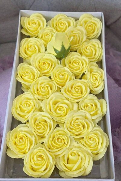 OEM Scented soap roses 8 cm Light yellow