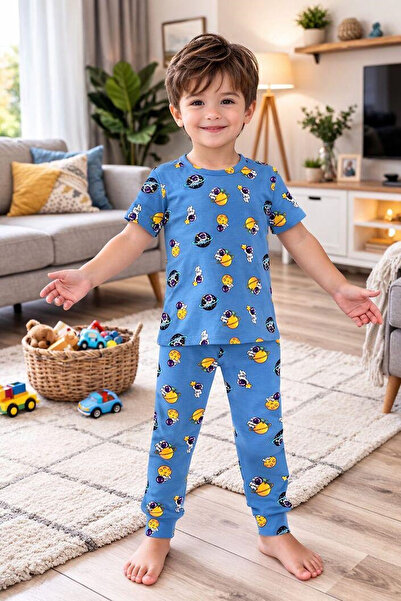 Hyd 0-4 Yaş Özel Baskılı Ve Desenli Bebek ve Erkek Çocuk Pijama Seti Takımı