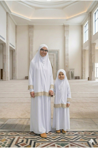 Defkay Mother-Daughter Practical and Stylish Prayer Dress Set Stretch Fabric ...