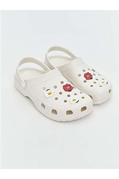 LC Waikiki Modanova Sezon White Flower Printed Women's Beach Sandals I