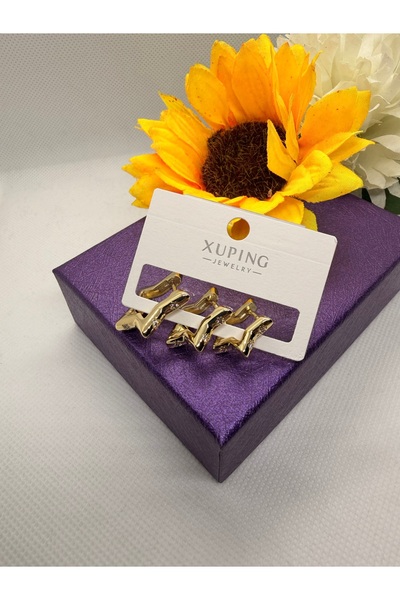 XUPING JEWELRY Jeweler's Series Star Zircon Stone 3-Piece Steel Earring Set