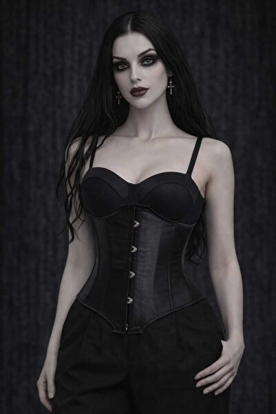 Mournbelle Gotik Saten Bel Korsesi