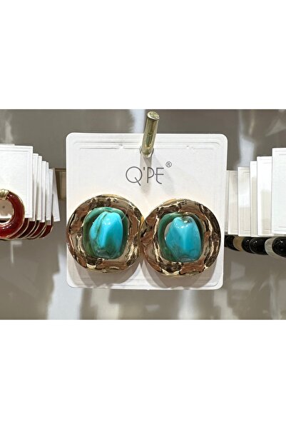 GLOW ACCESSORIES BAE حلق Qpe من الفولاذ المقاوم للصدأ مطلي بالذهب موديل مرصّع...