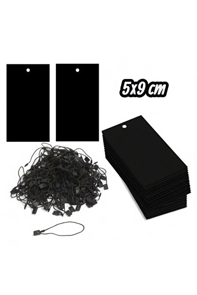 Copyder Etichetă din carton negru cu șnur 5x9 cm 1000 buc