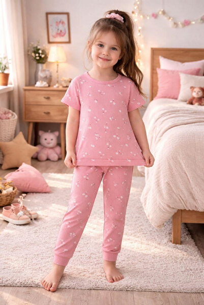 Hyd 0-4 Yaş Özel Baskılı Ve Desenli Bebek ve Kız Çocuk Fitilli Pijama Seti Ta...