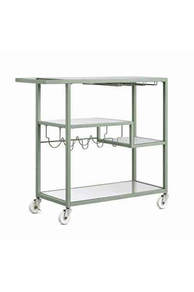 df doffo.com.tr creative furniture designs Yeşil Metal Şaraplık Servis Arabas...