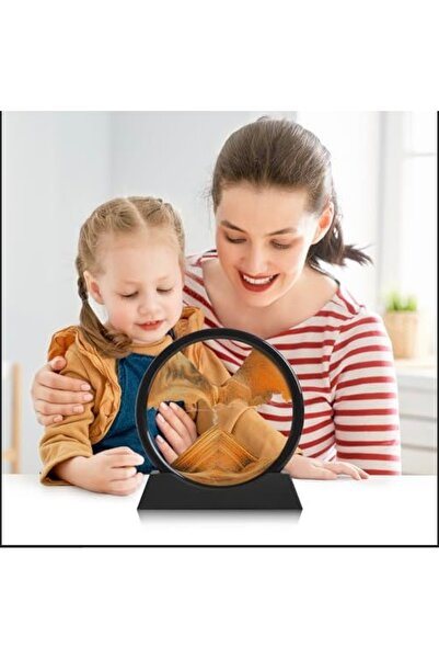 Generic Dynamic Sand Art: Golden Flowing Sand Modern Home & Office Decor