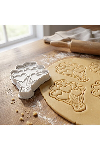 Onflow قالب بسكويت على شكل قلب - متوافق مع عجينة السكر والفوندان
