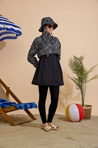 GAVLİA Women's Hijab Swimsuit Set of 5, Full Coverage with Zipper..