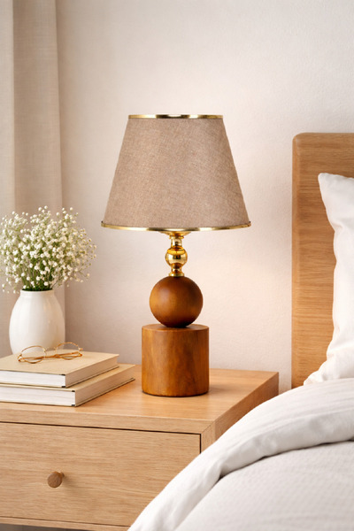 571 Store Ahşap Ayaklı-Kumaş Başlıklı masa ,yatak başı ,komodin üstü aydınlat...